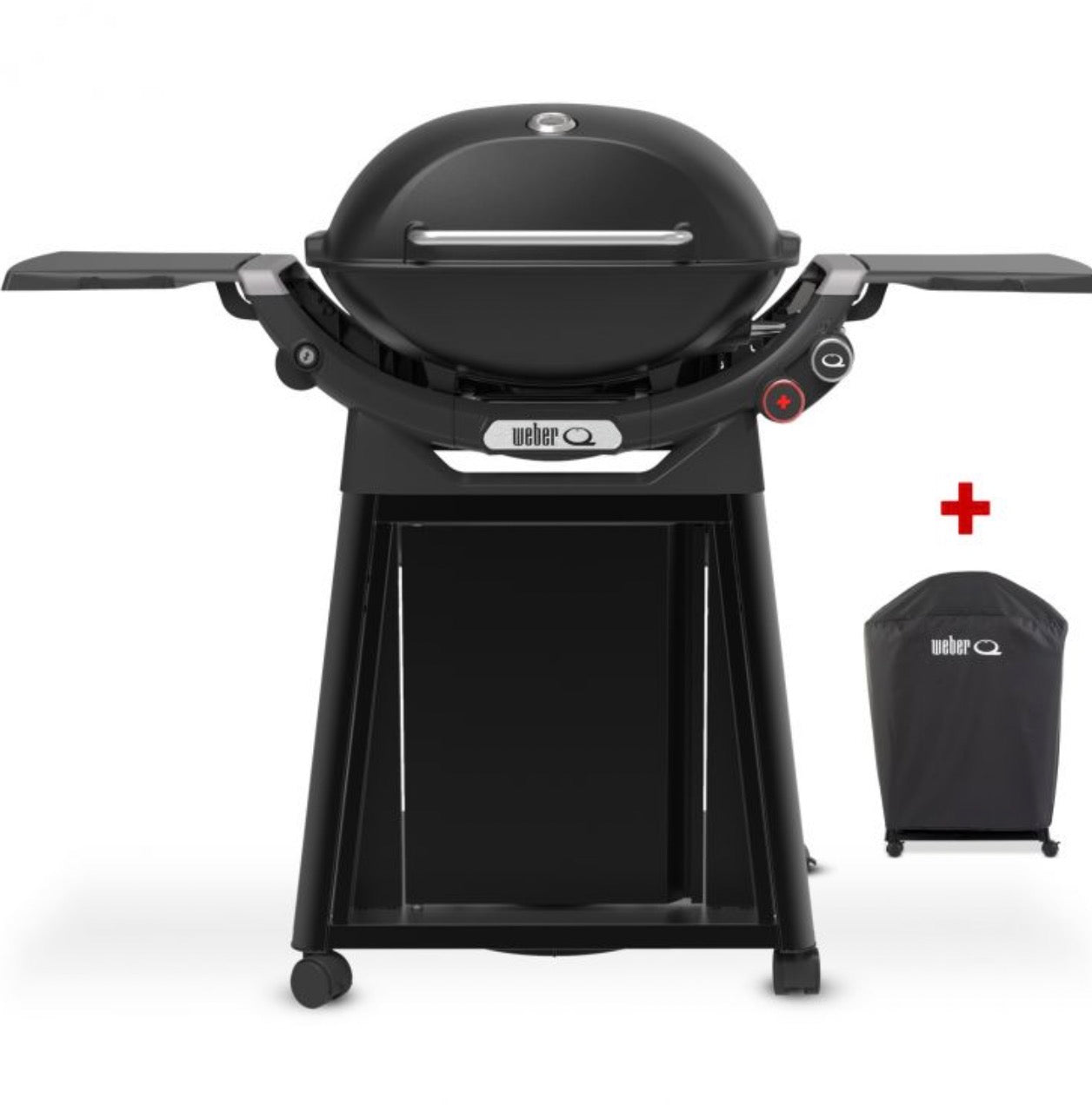 WEBER GASGRILL Q 3200N+ MIT ROLLWAGEN, BLACK, INKLUSIVE ABDECKHAUBE