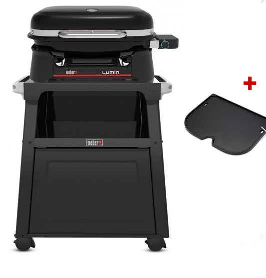 WEBER ELEKTROGRILL LUMIN (2026) MIT PREMIUM STAND + GRATIS GRILLPLATTE